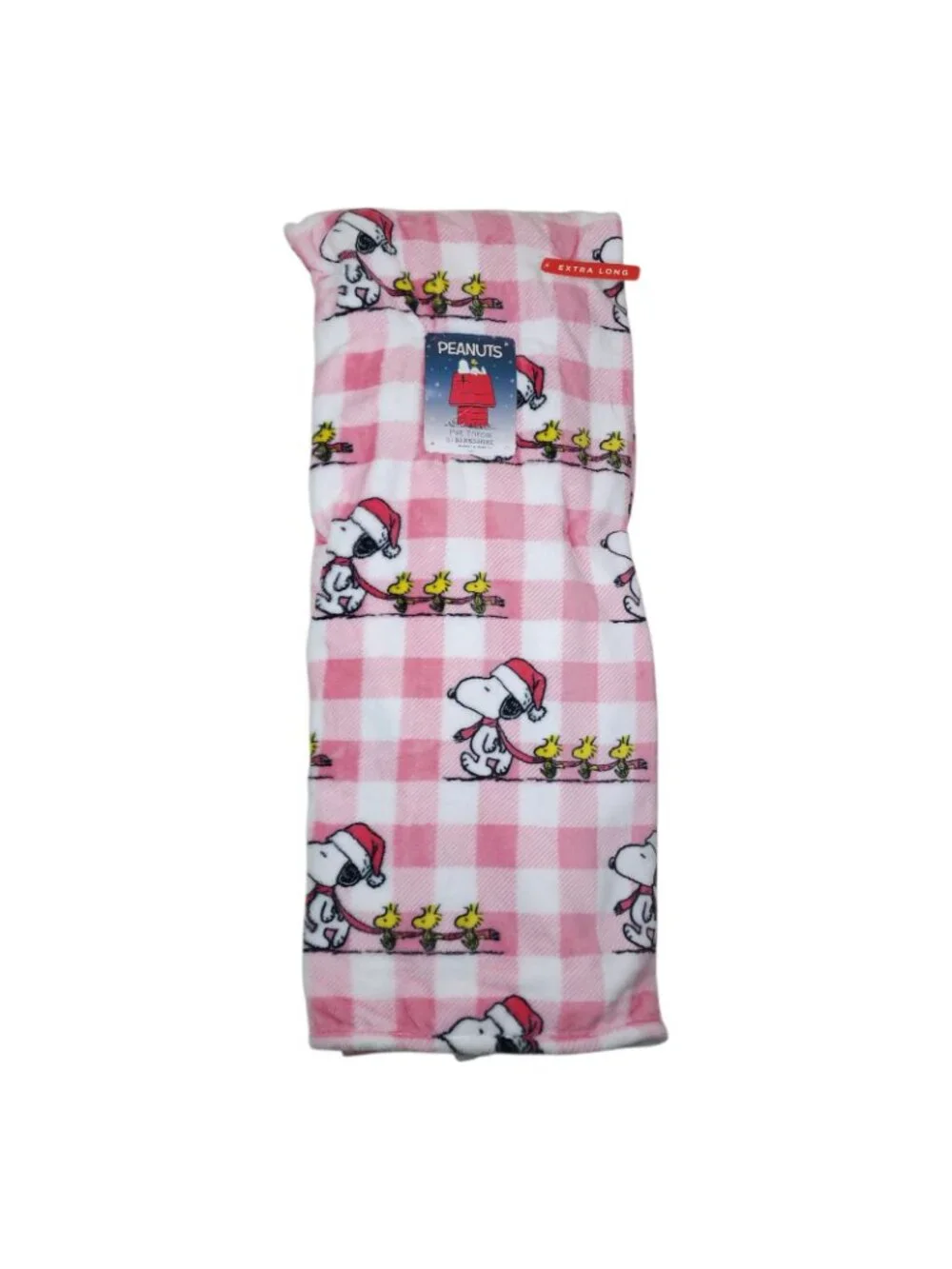 Peanuts Snoopy Woodstock Pet Throw Blanket By Berkshire Christmas Pink Plaid